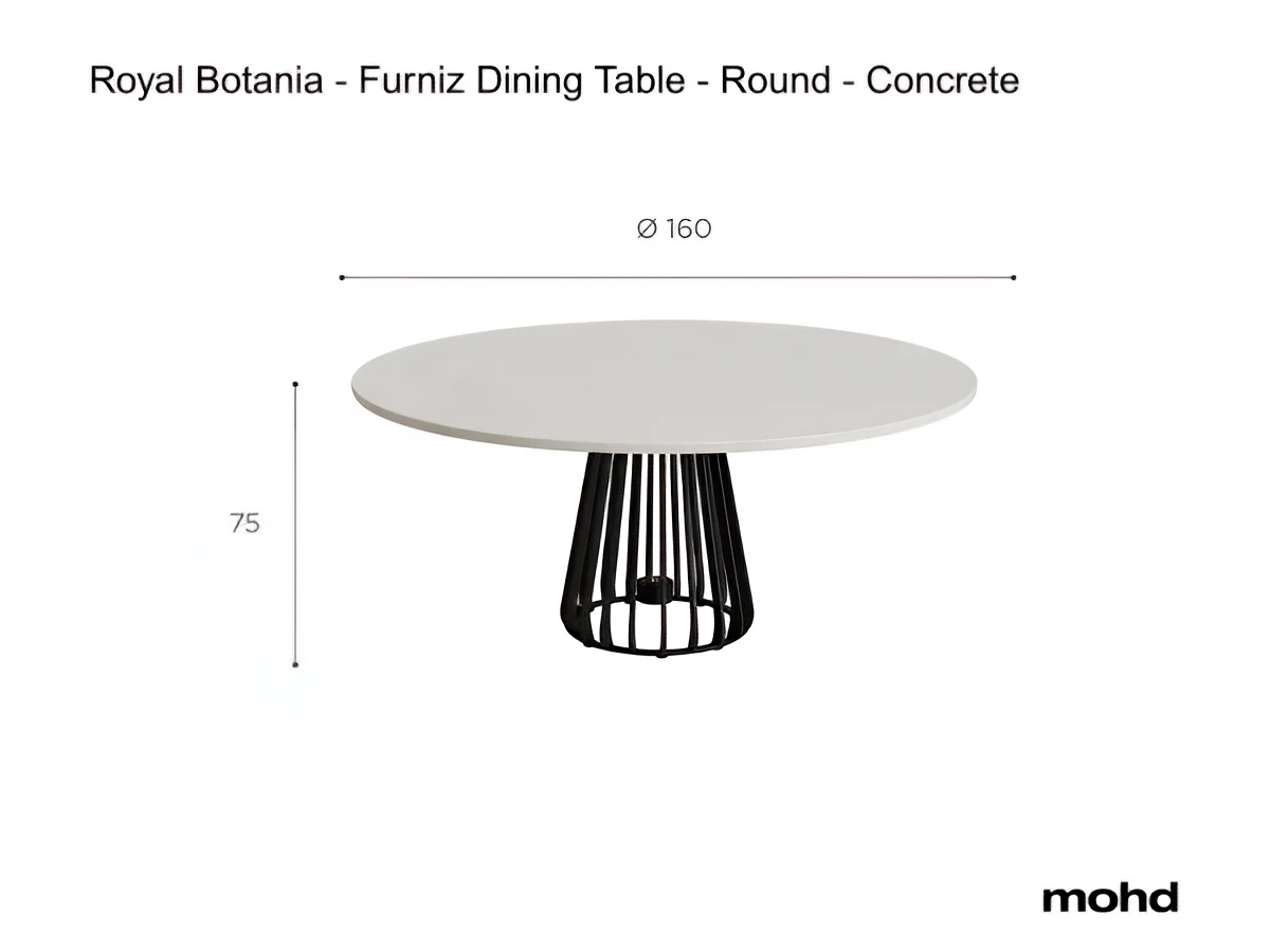 Royal Botania Furniz Dining Table Round Concrete