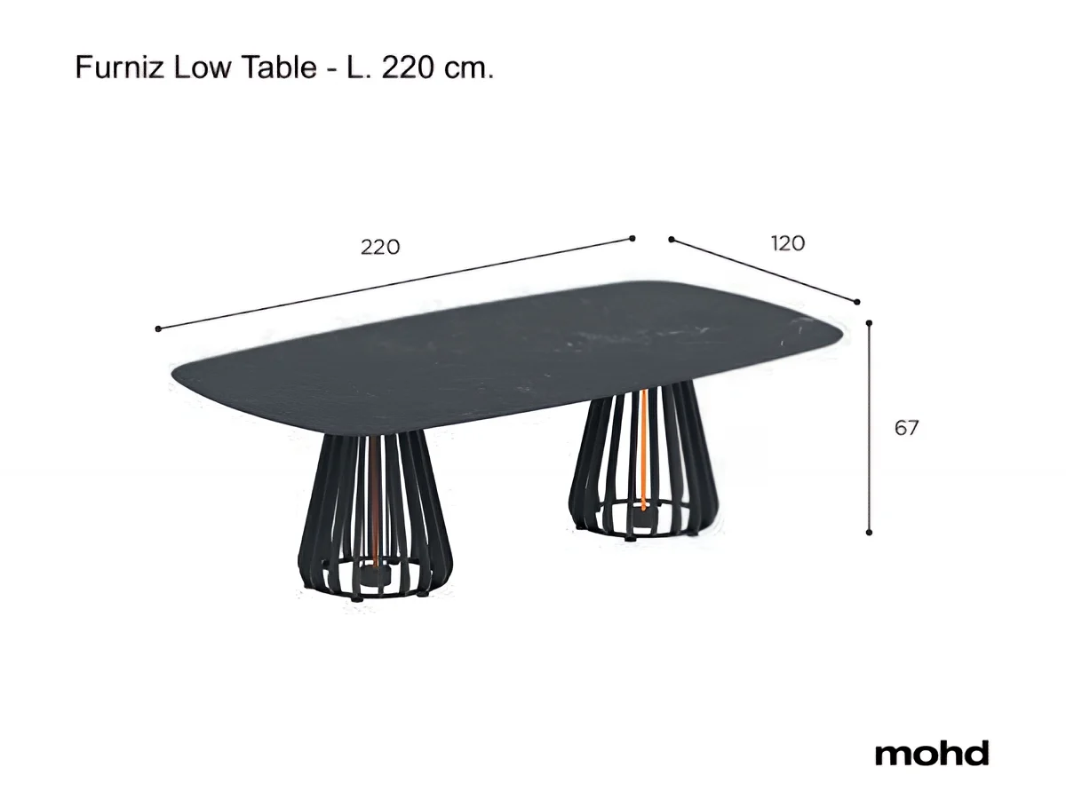 Royal Botania Furniz Low Table L 220 Cm