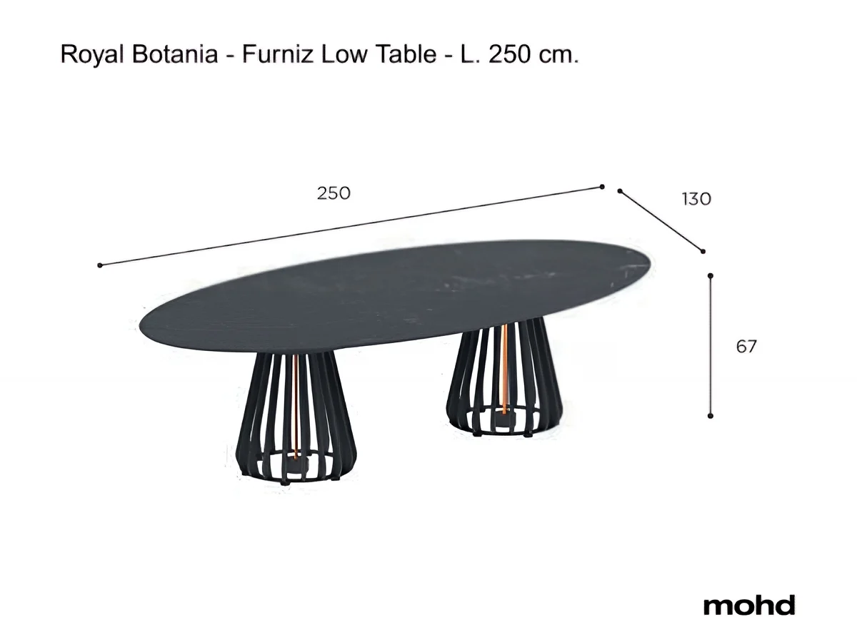 Royal Botania Furniz Low Table L 250 Cm