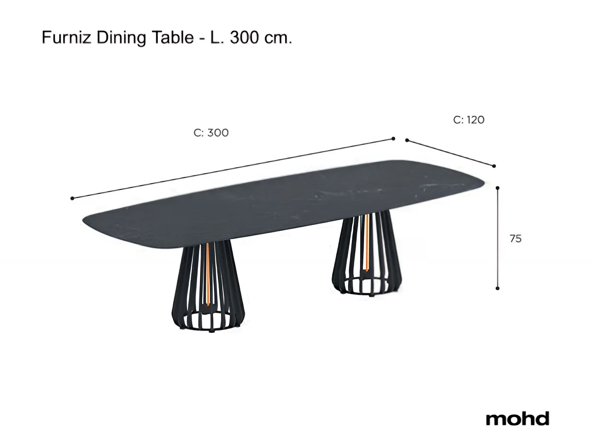 Royal Botania Furniz Dining Table L 300 Cm