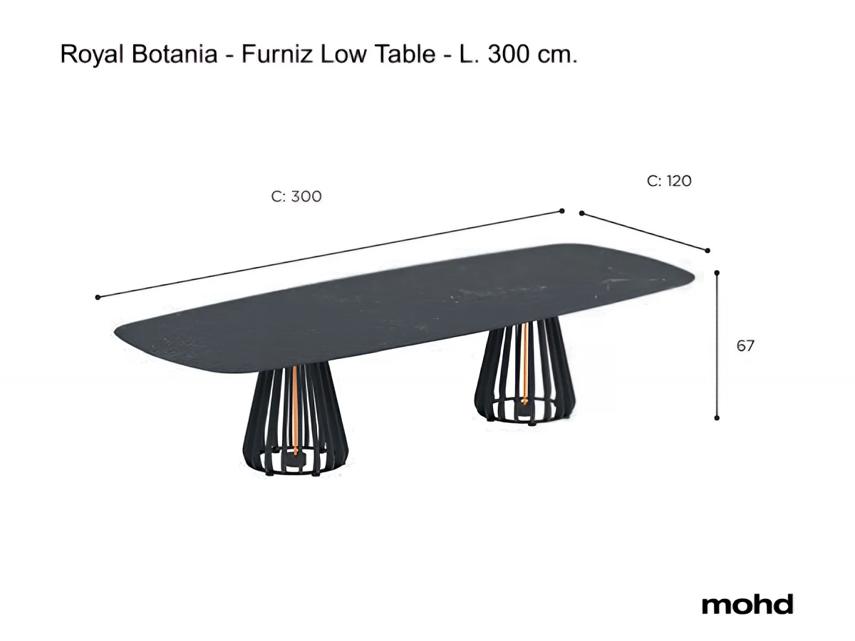 Royal Botania Furniz Low Table L 300 Cm