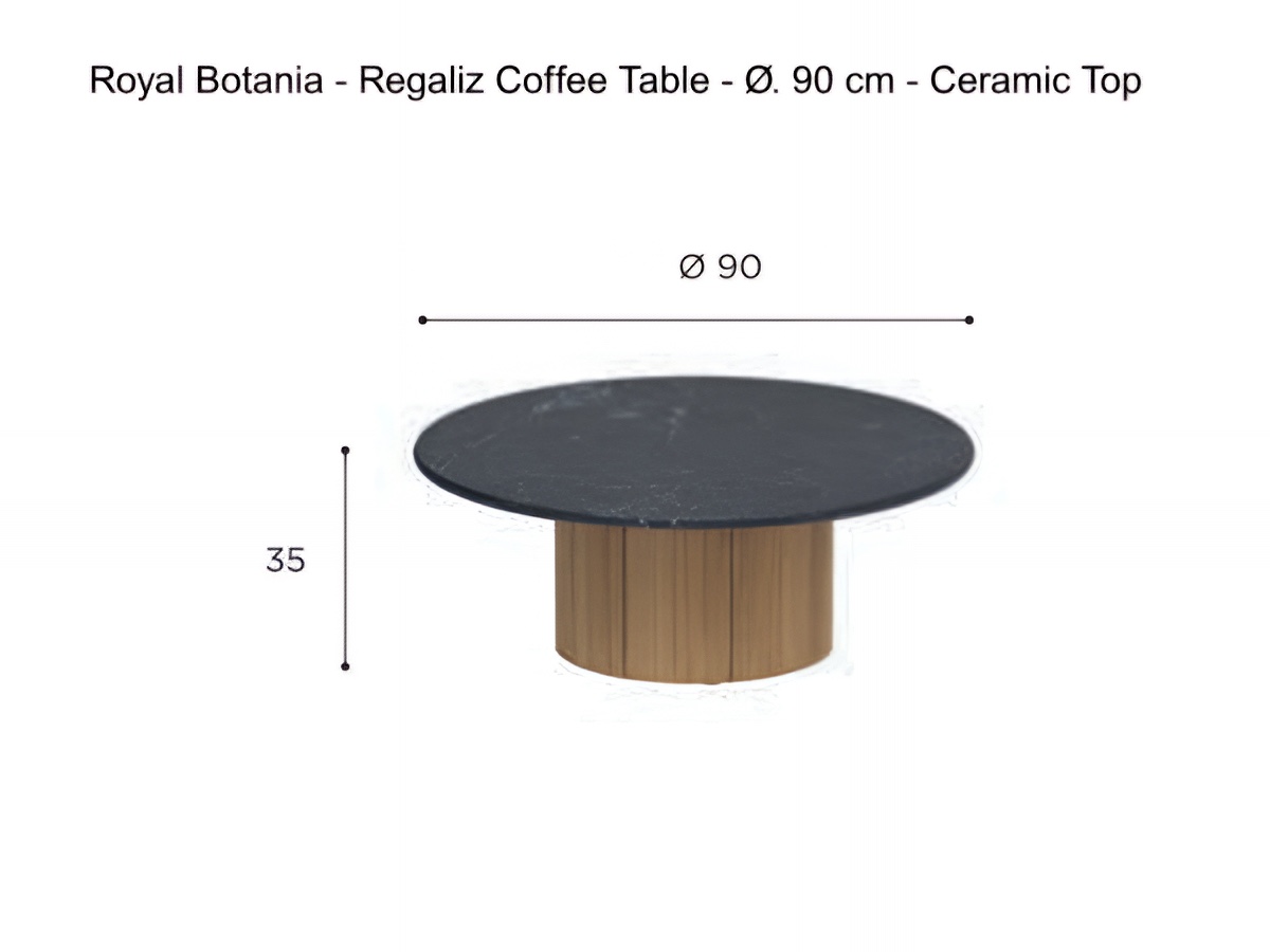 Royal Botania Regaliz Coffee Table O 90 Cm Ceramic Top