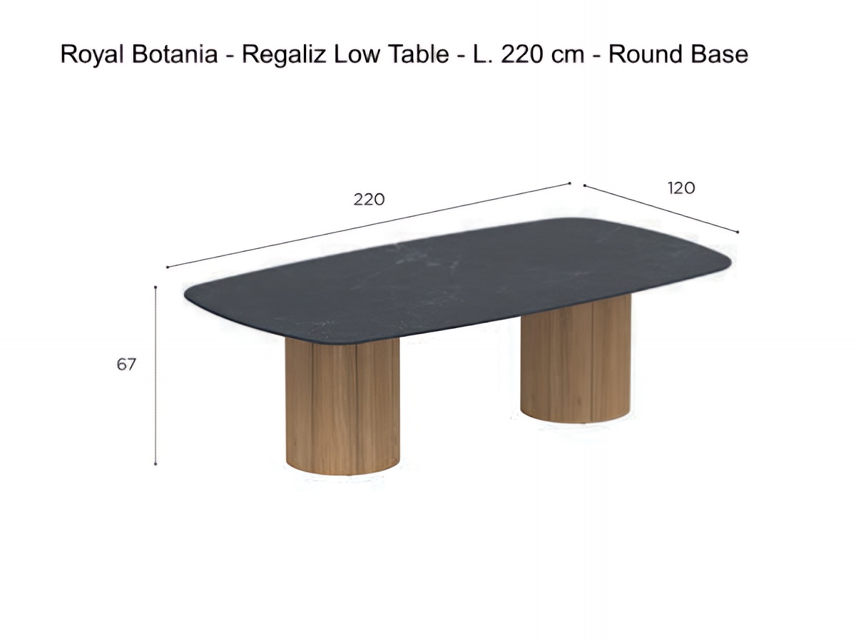 Royal Botania Regaliz Low Table L 220 Cm Round Base
