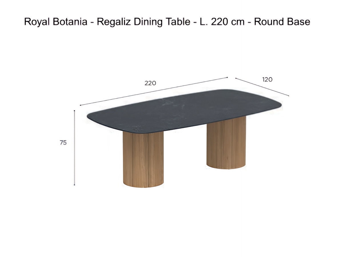 Royal Botania Regaliz Dining Table L 220 Cm Round Base