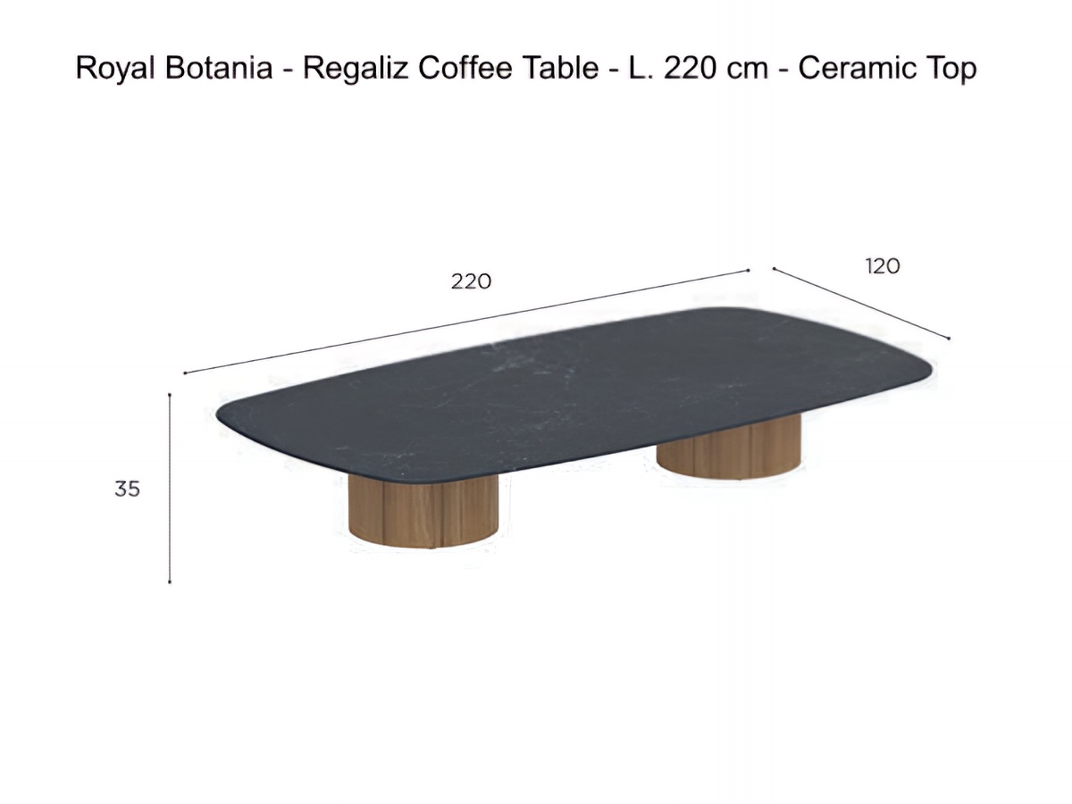 Royal Botania Regaliz Coffee Table L 220 Cm Ceramic Top