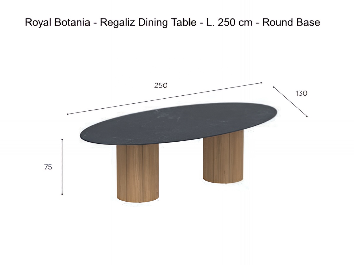 Royal Botania Regaliz Dining Table L 250 Cm Round Base