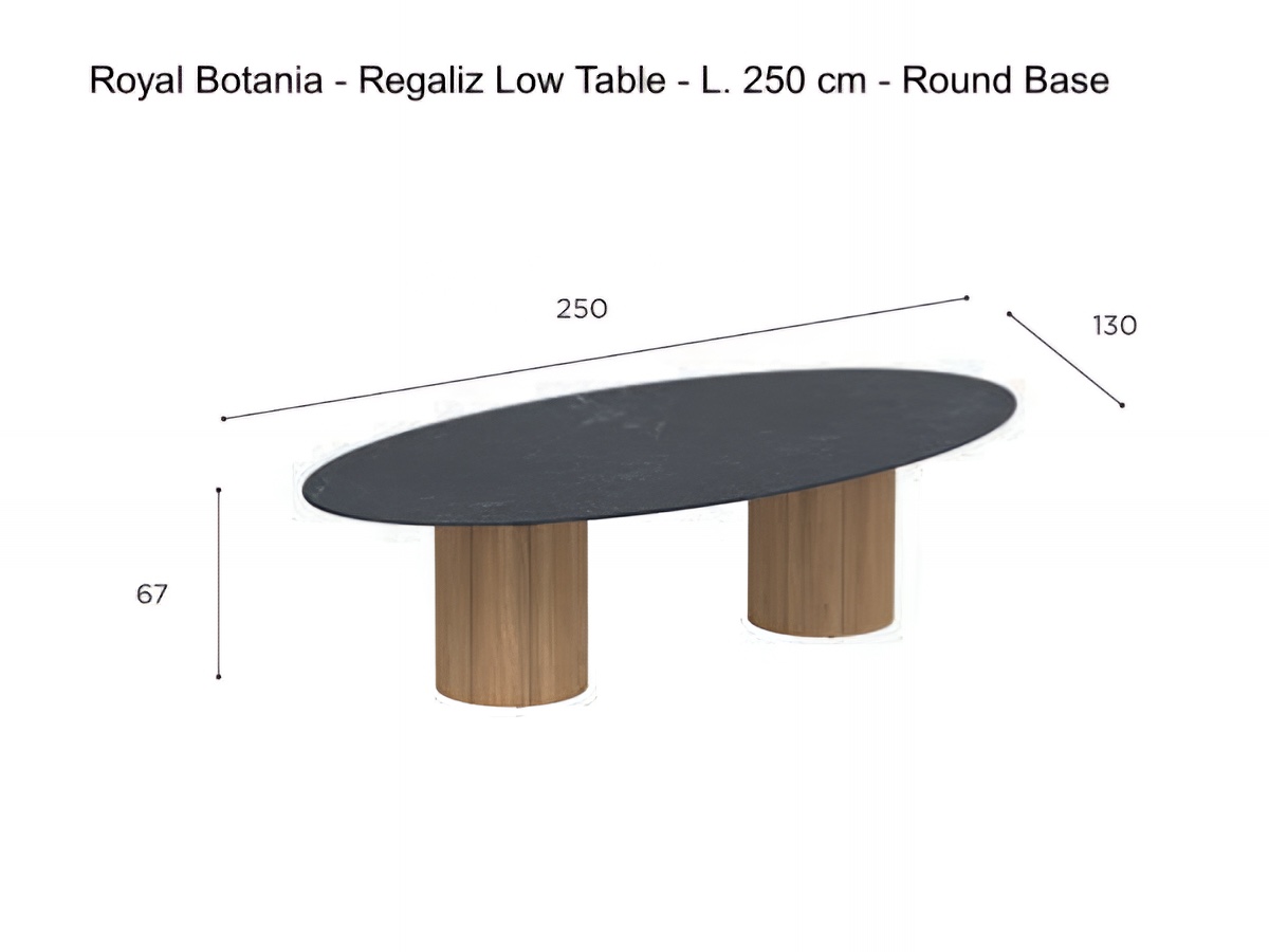 Royal Botania Regaliz Low Table L 250 Cm Round Base