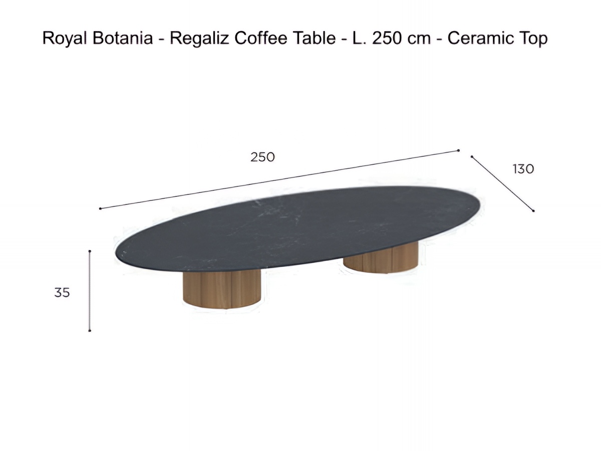 Royal Botania Regaliz Coffee Table L 250 Cm Ceramic Top