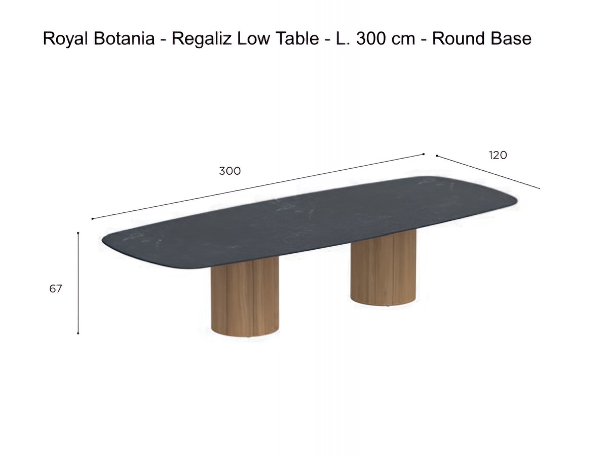 Royal Botania Regaliz Low Table L 300 Cm Round Base