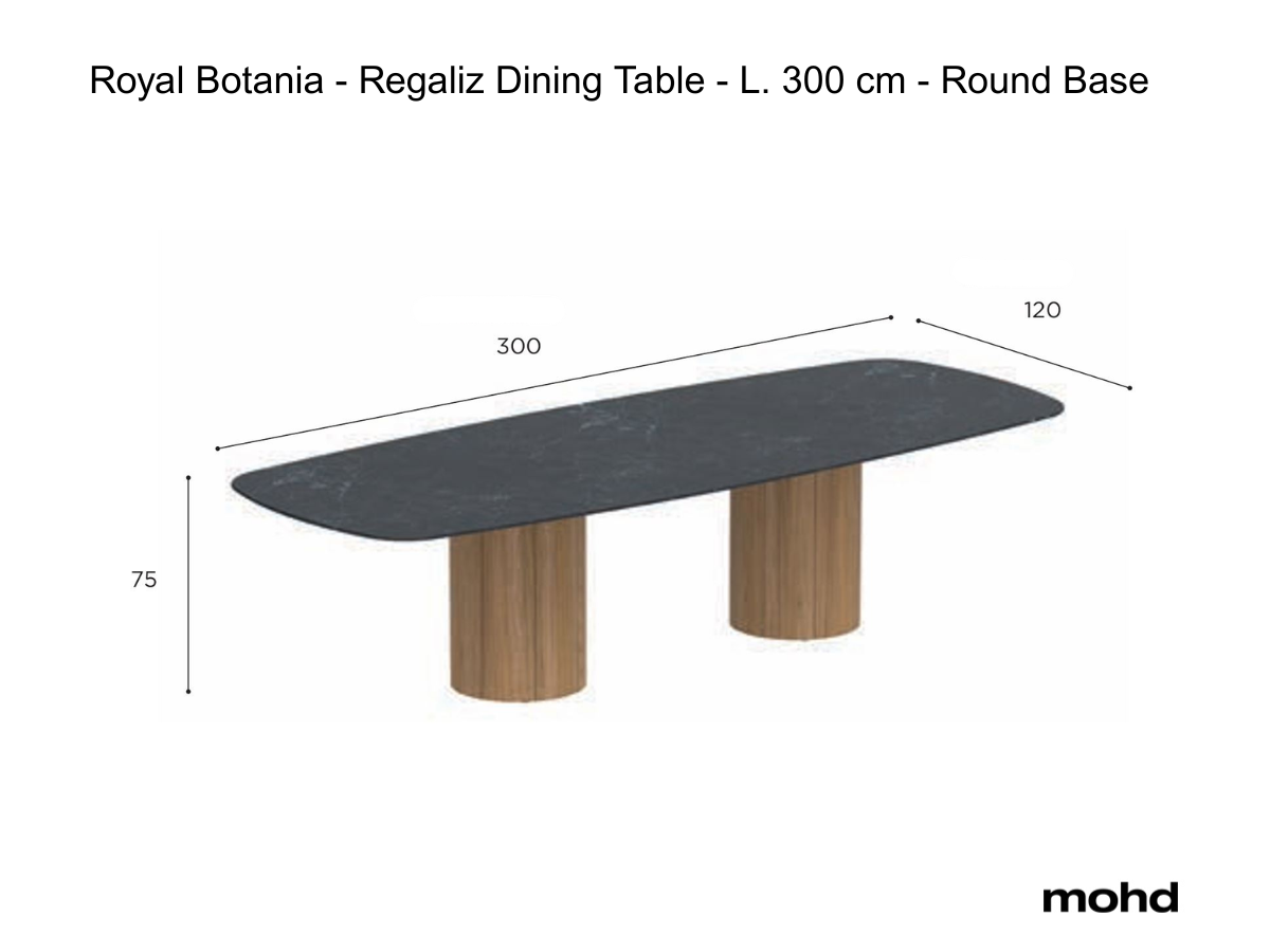 Royal Botania Regaliz Dining Table L 300 Cm Round Base