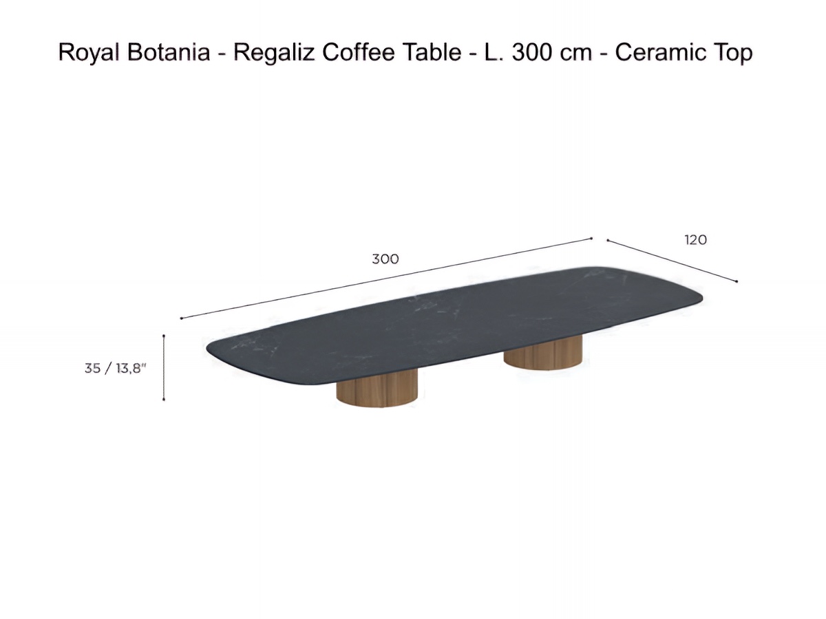 Royal Botania Regaliz Coffee Table L 300 Cm Ceramic Top