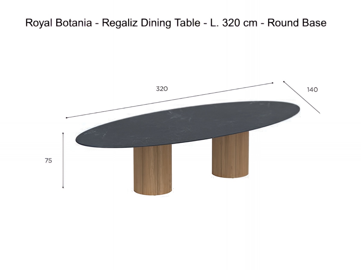 Royal Botania Regaliz Dining Table L 320 Cm Round Base