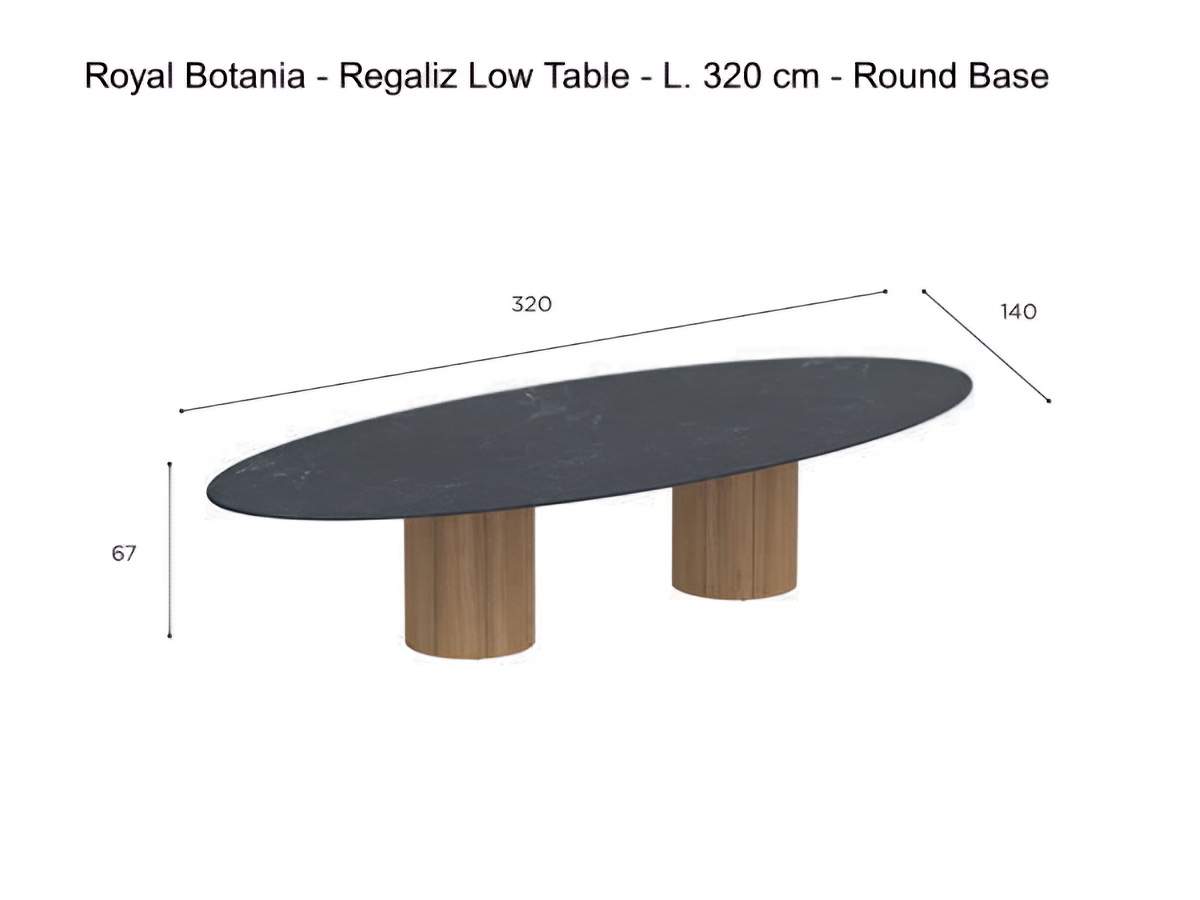 Royal Botania Regaliz Low Table L 320 Cm Round Base