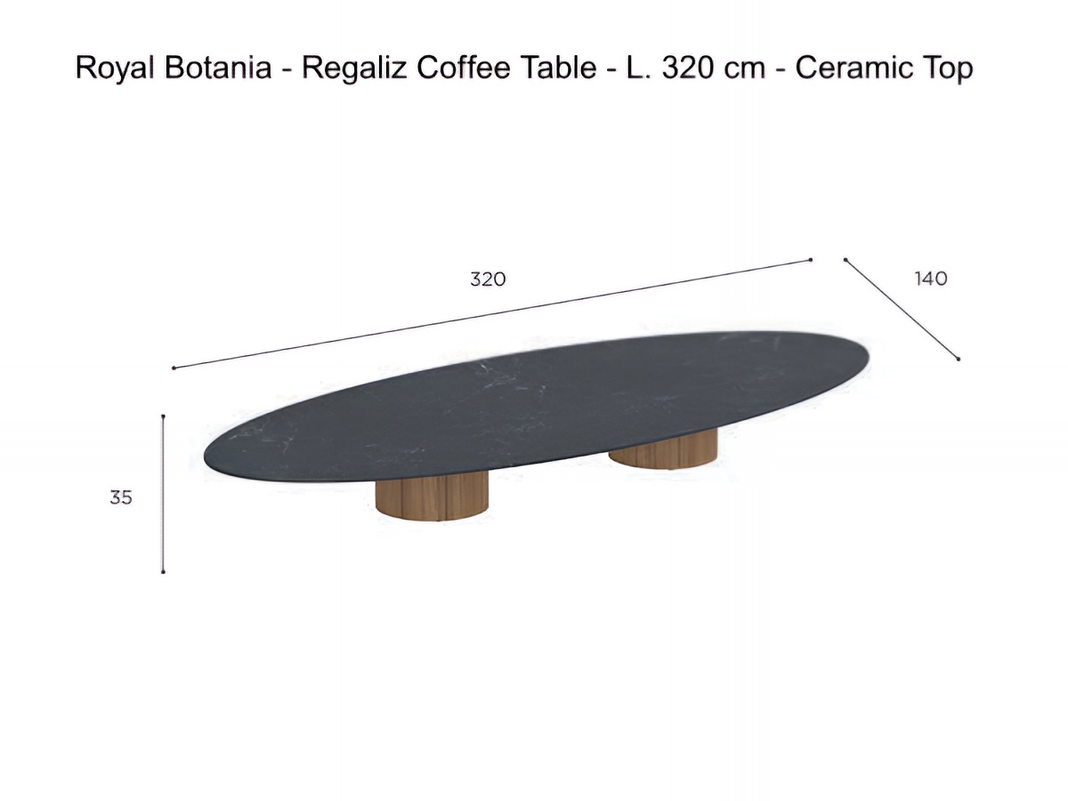 Royal Botania Regaliz Coffee Table L 320 Cm Ceramic Top