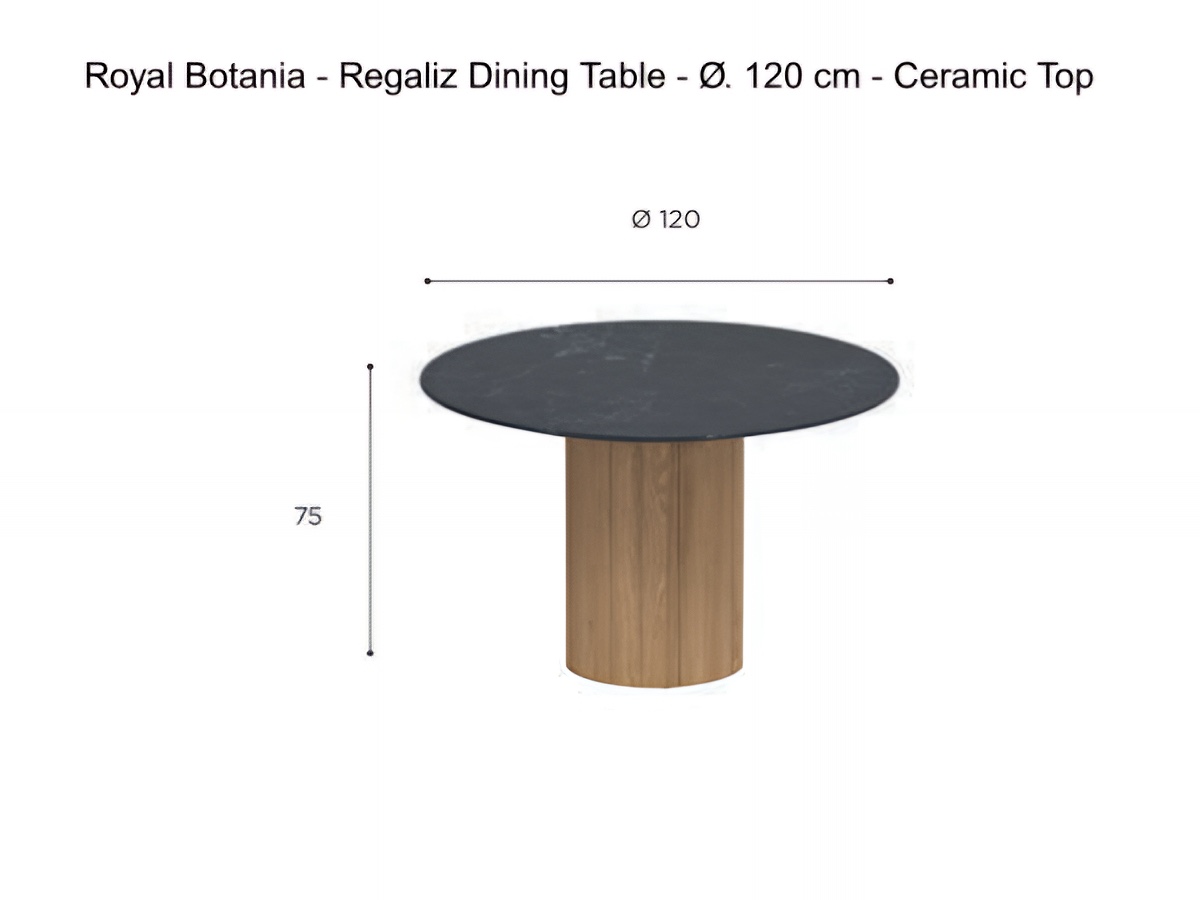 Royal Botania Regaliz Dining Table O 120 Cm Ceramic Top