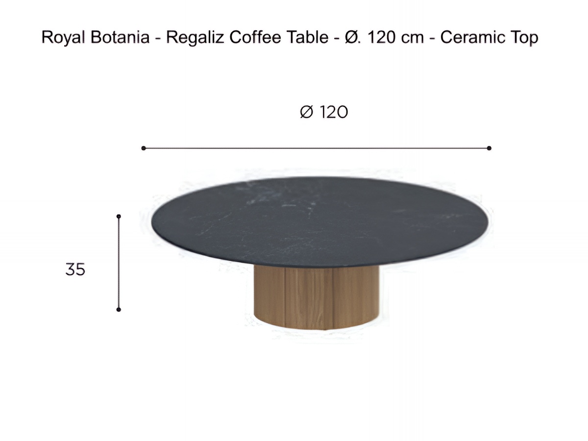 Royal Botania Regaliz Coffee Table O 120 Cm Ceramic Top