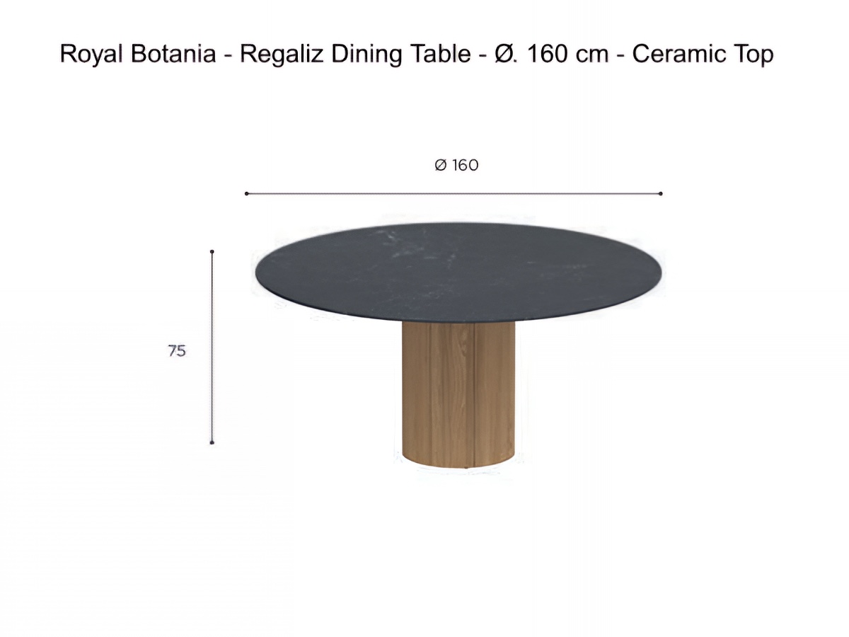 Royal Botania Regaliz Dining Table O 160 Cm Ceramic Top