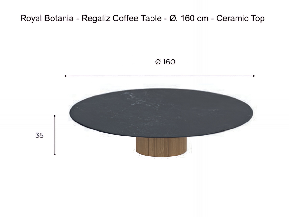 Royal Botania Regaliz Coffee Table O 160 Cm Ceramic Top