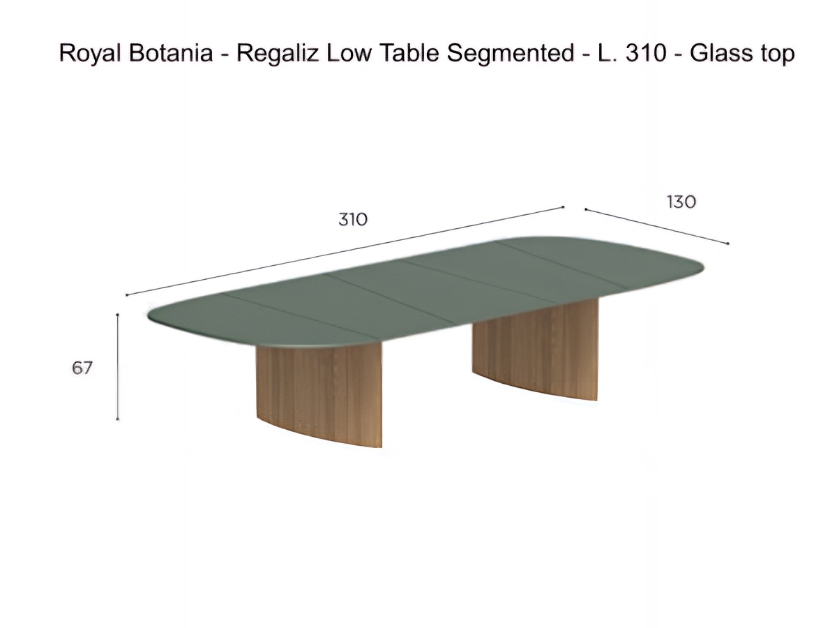 Royal Botania Regaliz Low Table Segmented L 310 Glass Top