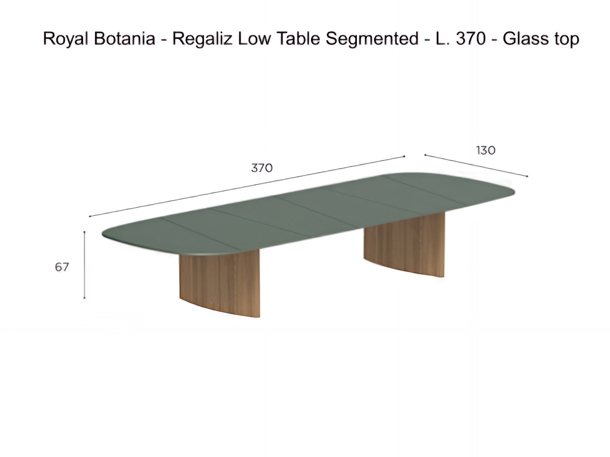 Royal Botania Regaliz Low Table Segmented L 370 Glass Top