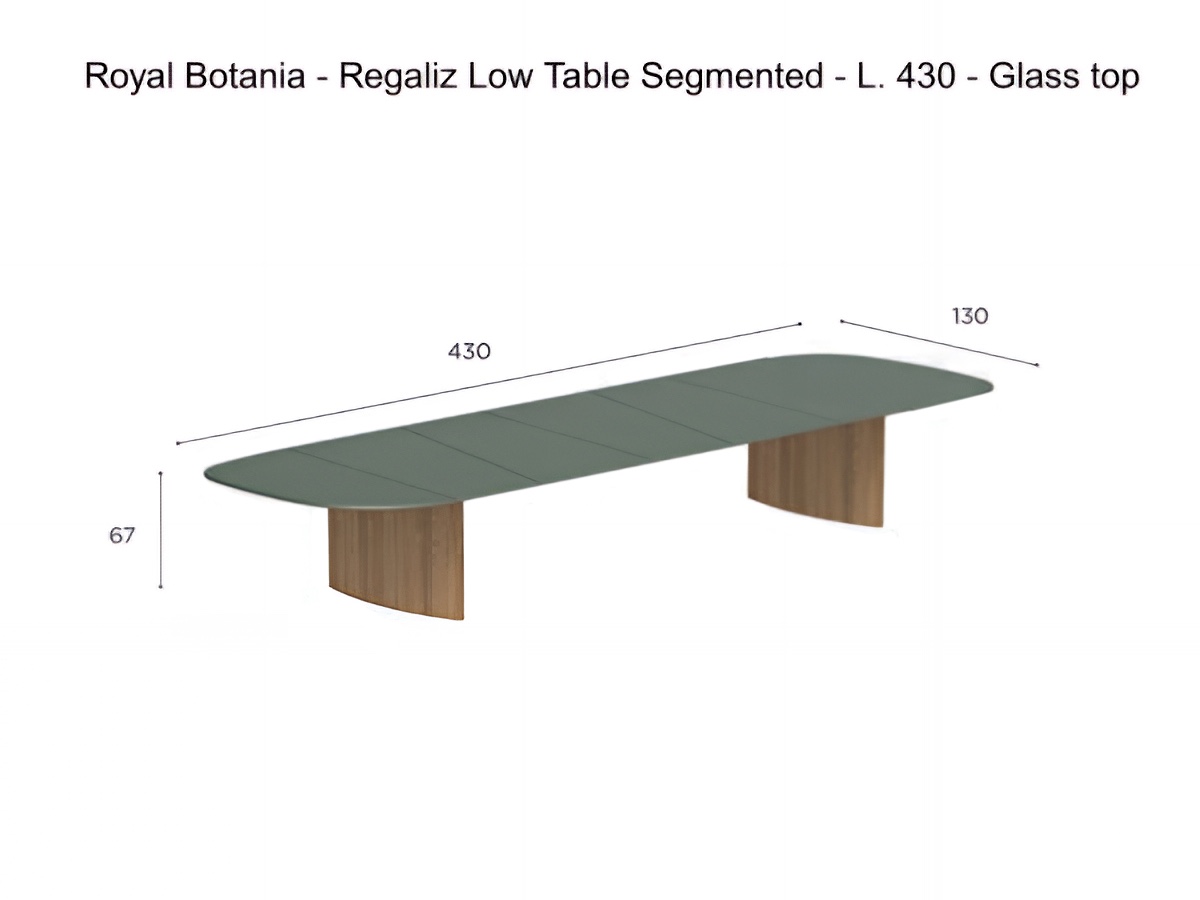 Royal Botania Regaliz Low Table Segmented L 430 Glass Top
