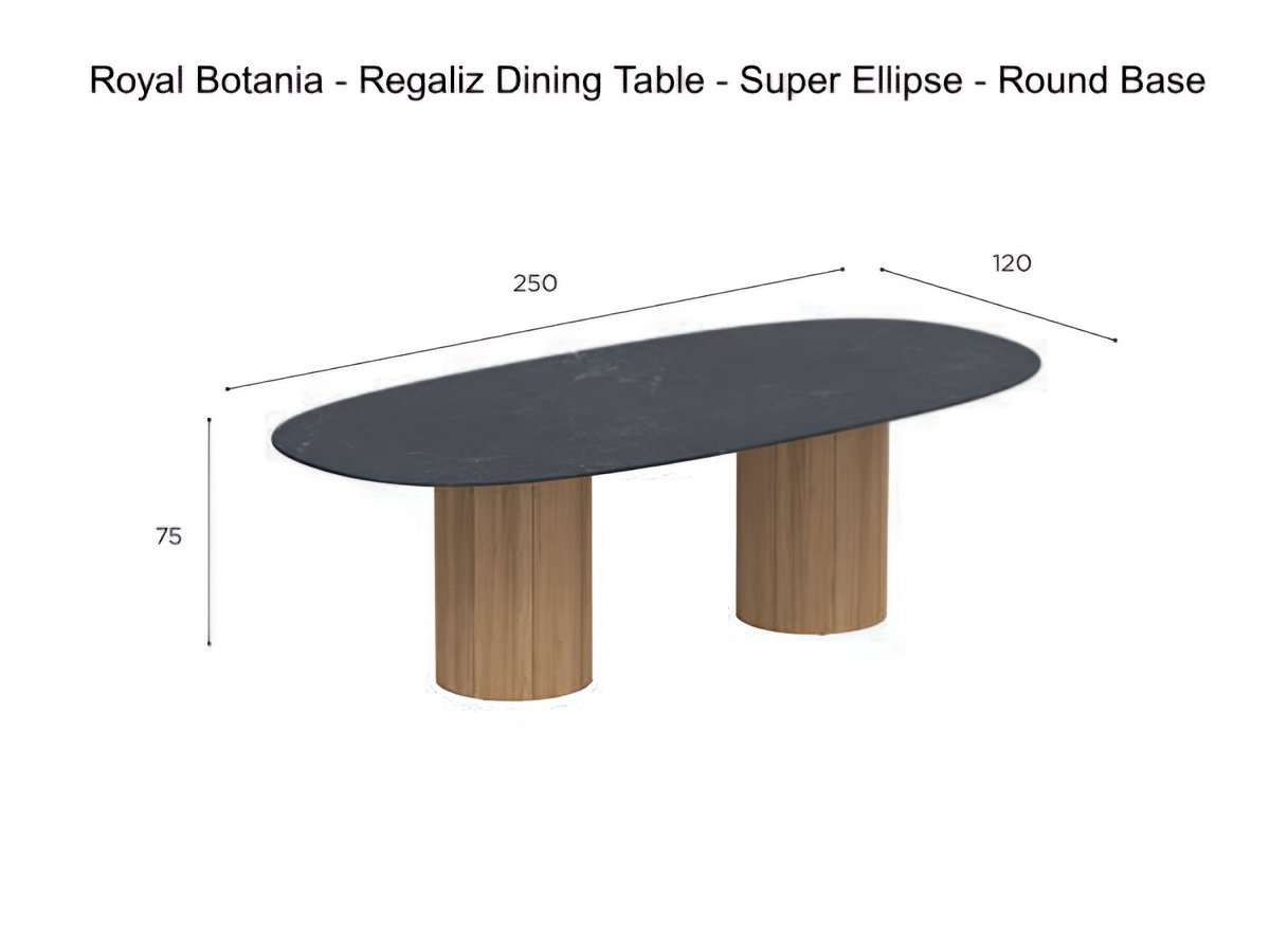 Royal Botania Regaliz Dining Table Super Ellipse Round Base