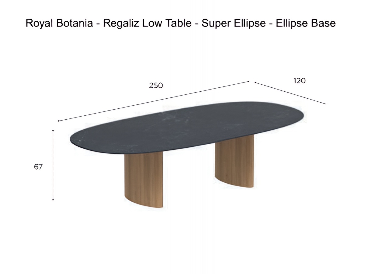 Royal Botania Regaliz Low Table Super Ellipse Ellipse Base