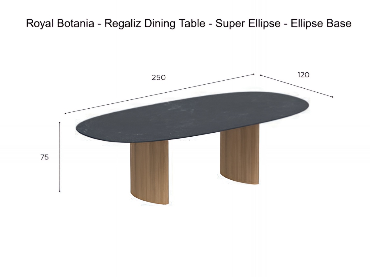 Royal Botania Regaliz Dining Table Super Ellipse Ellipse Base