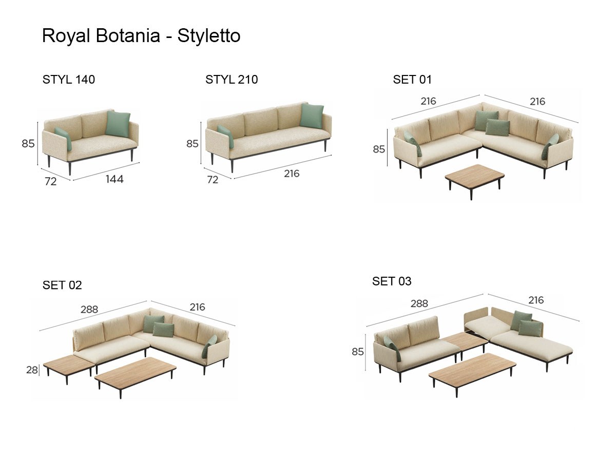 Royal Botania Styletto Sofa Collection