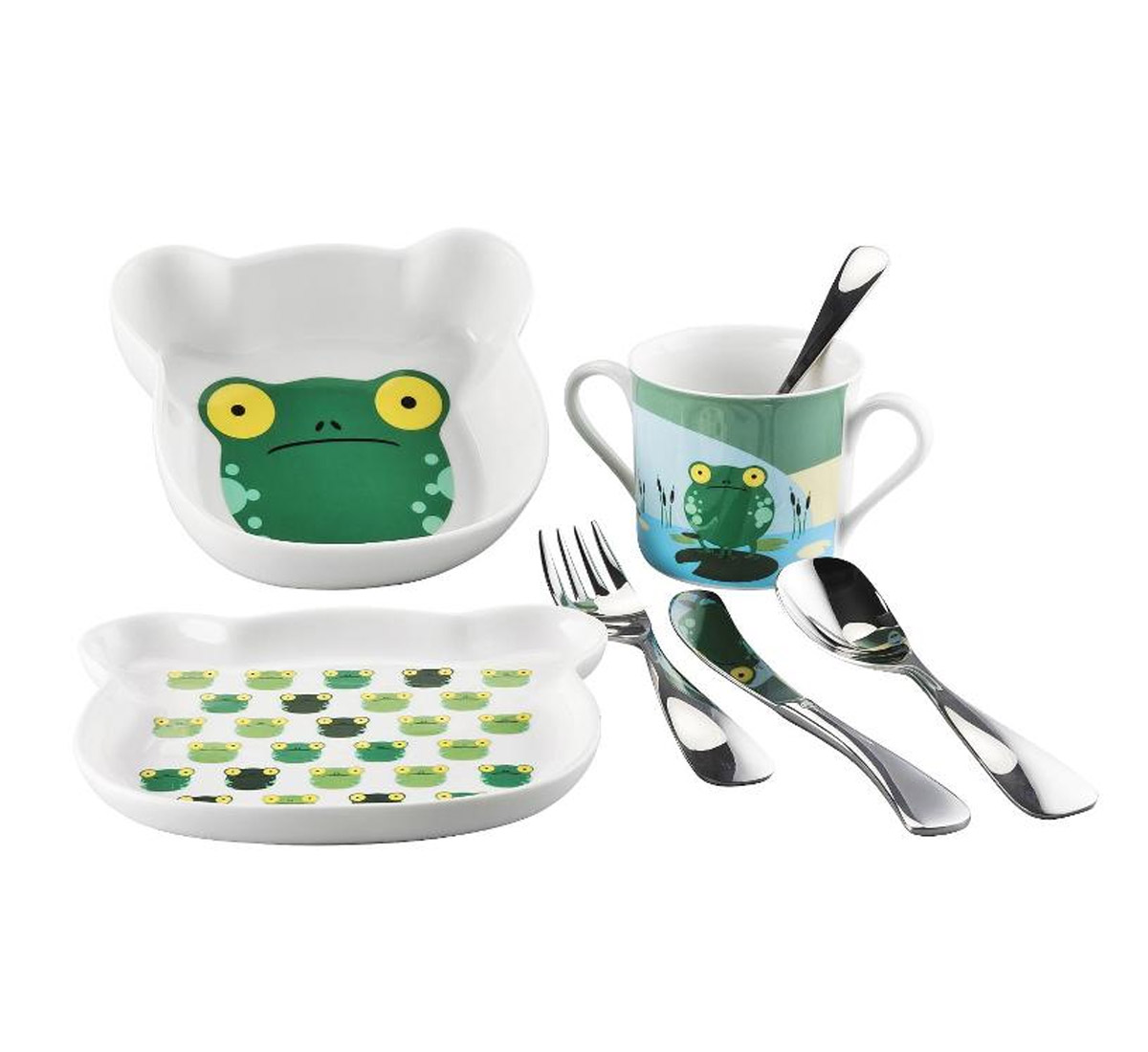 Тарелка Sambonet Froggy, набор столовые приборы 7 шт