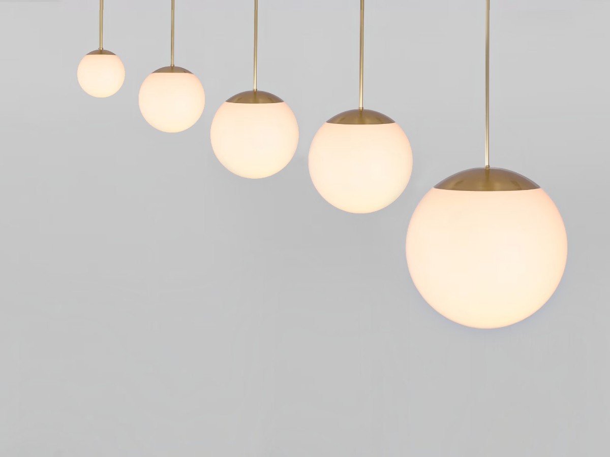 Schwung Glass Globe Opal Suspension Lamp O 40 Cm