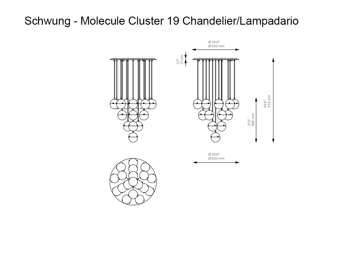 Schwung Molecule Cluster 19 Chandelier