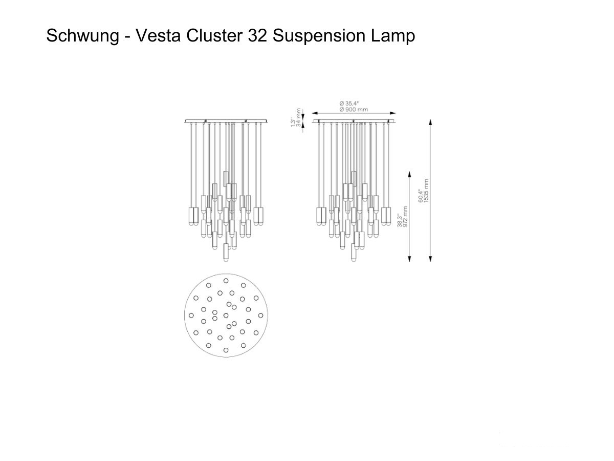 Schwung Vesta Cluster 32 Suspension Lamp