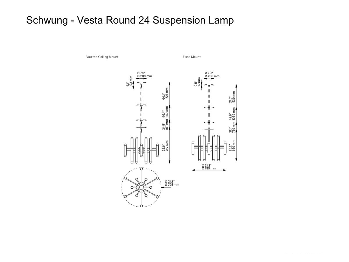 Schwung Vesta Round 24 Suspension Lamp