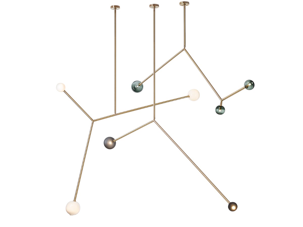SkLO Angle 10 Suspension Lamp Brushed Brass