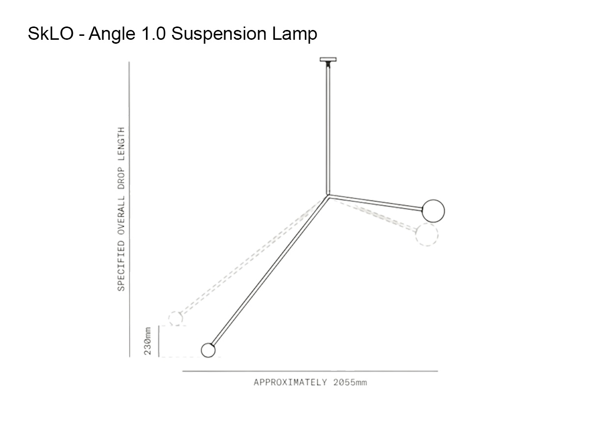 SkLO Angle 10 Suspension Lamp Brushed Brass