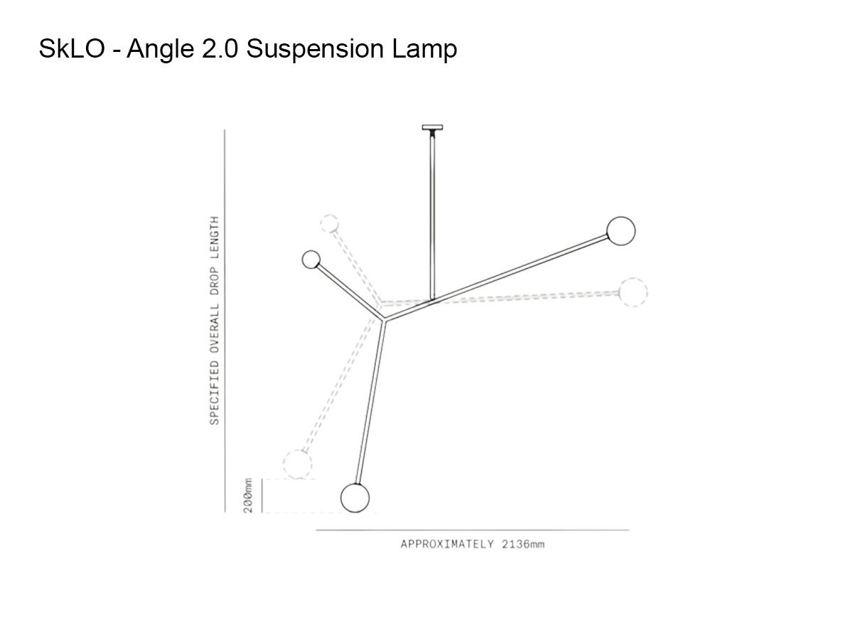 SkLO Angle 20 Suspension Lamp Brushed Brass