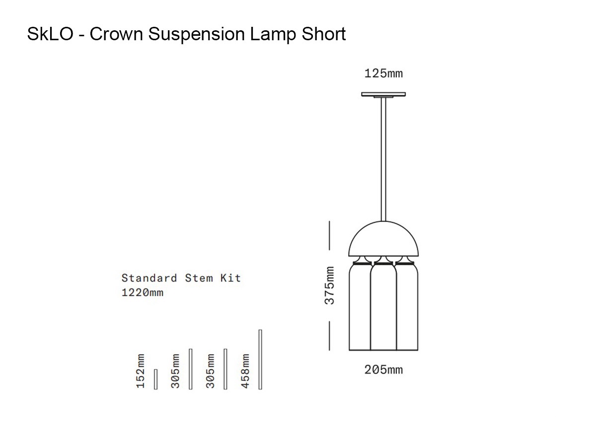 SkLO Crown Suspension Lamp Short