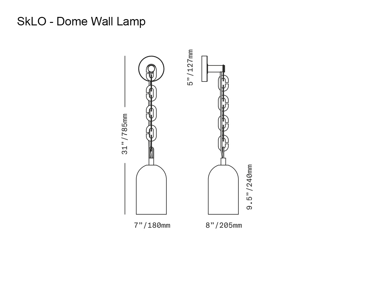 SkLO Dome Wall Lamp Brushed Brass