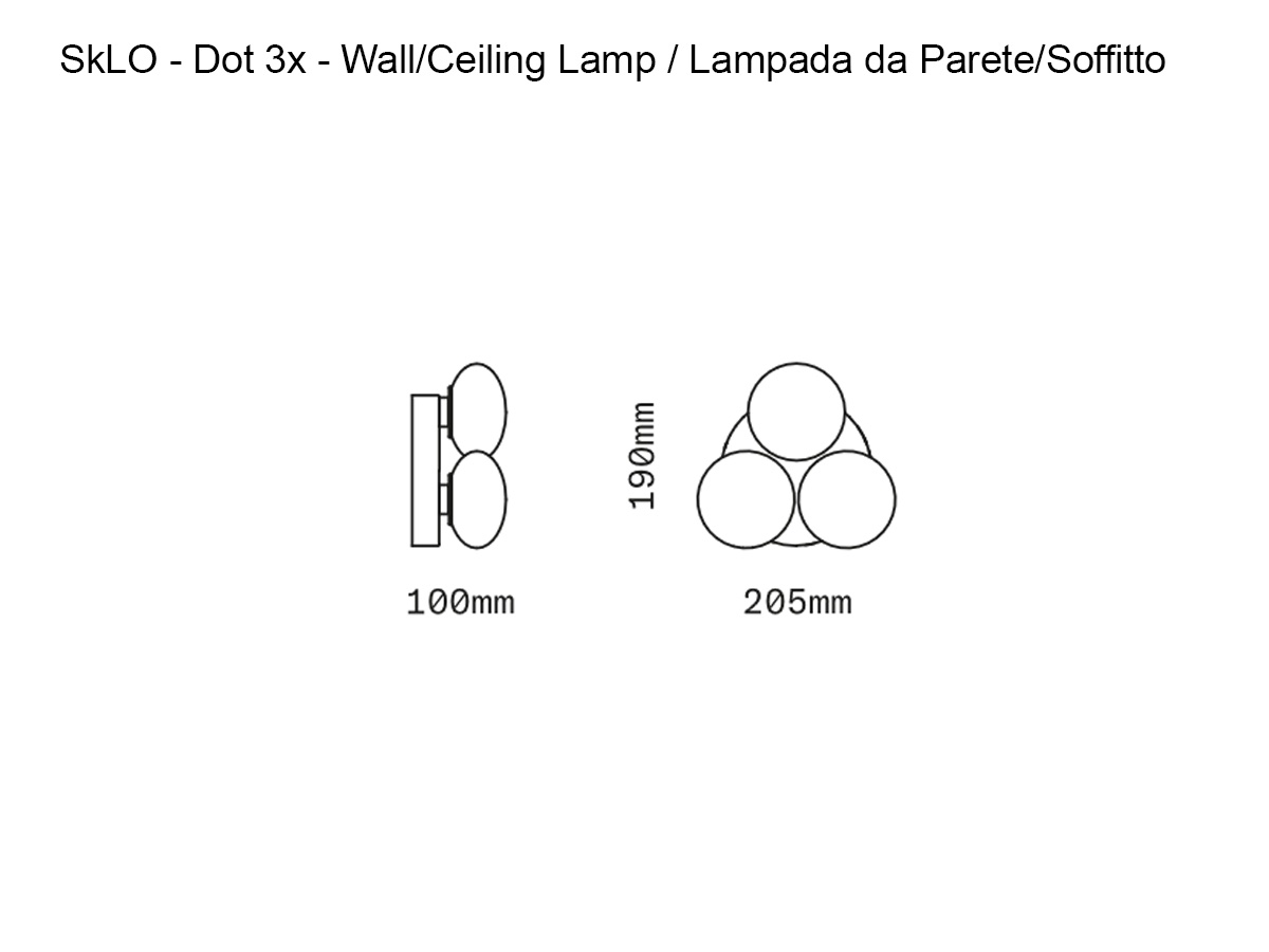 SkLO Dot 3x Wall Ceiling Lamp