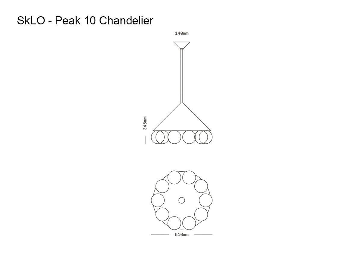 SkLO Peak 10 Chandelier