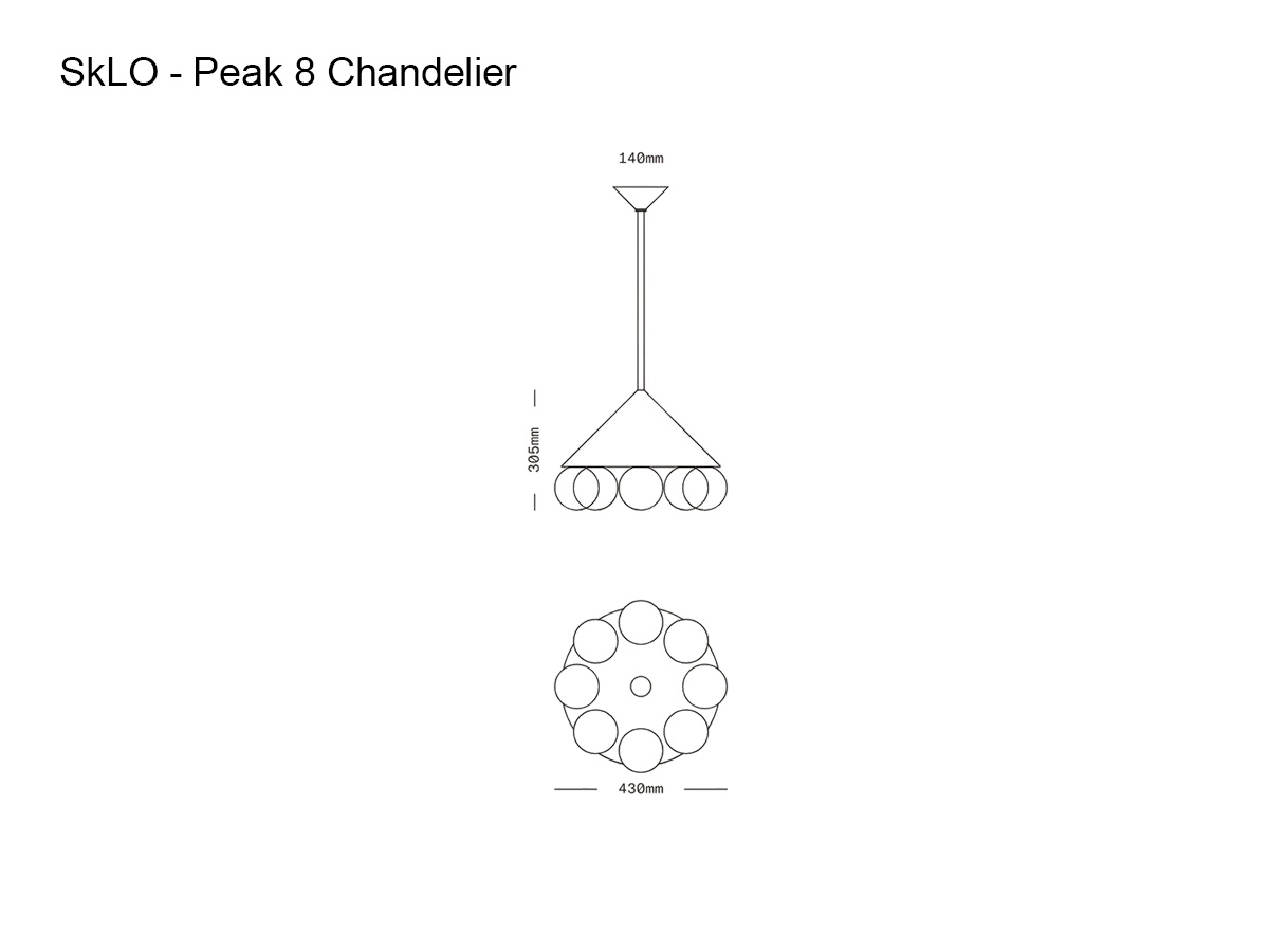 SkLO Peak 8 Chandelier