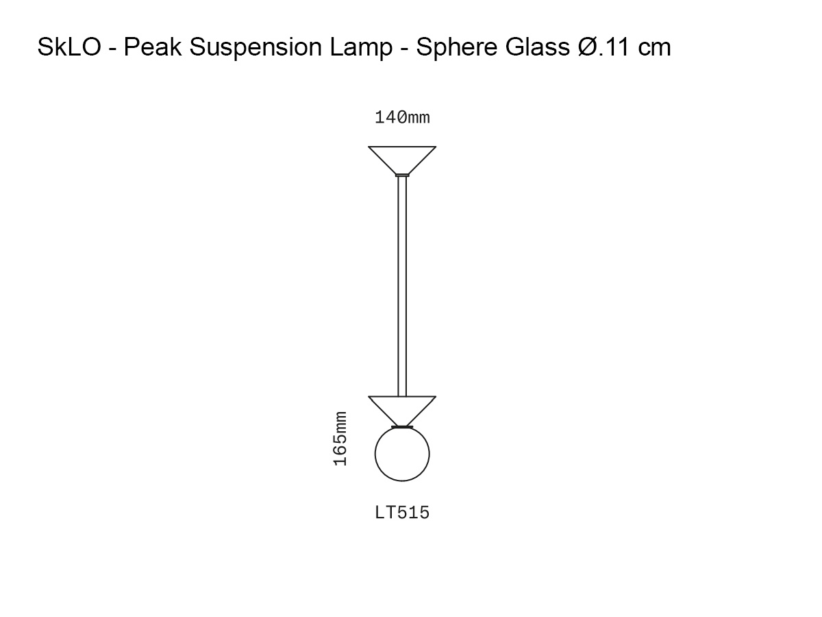 SkLO Peak Suspension Lamp Sphere Glass O11 Cm