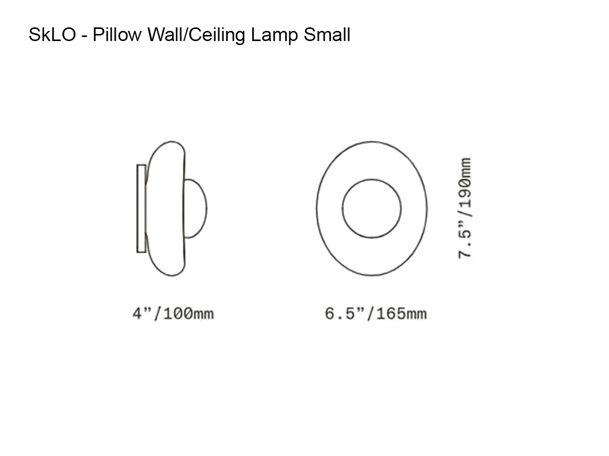 SkLO Pillow Wall Ceiling Lamp Small Polished Nickel