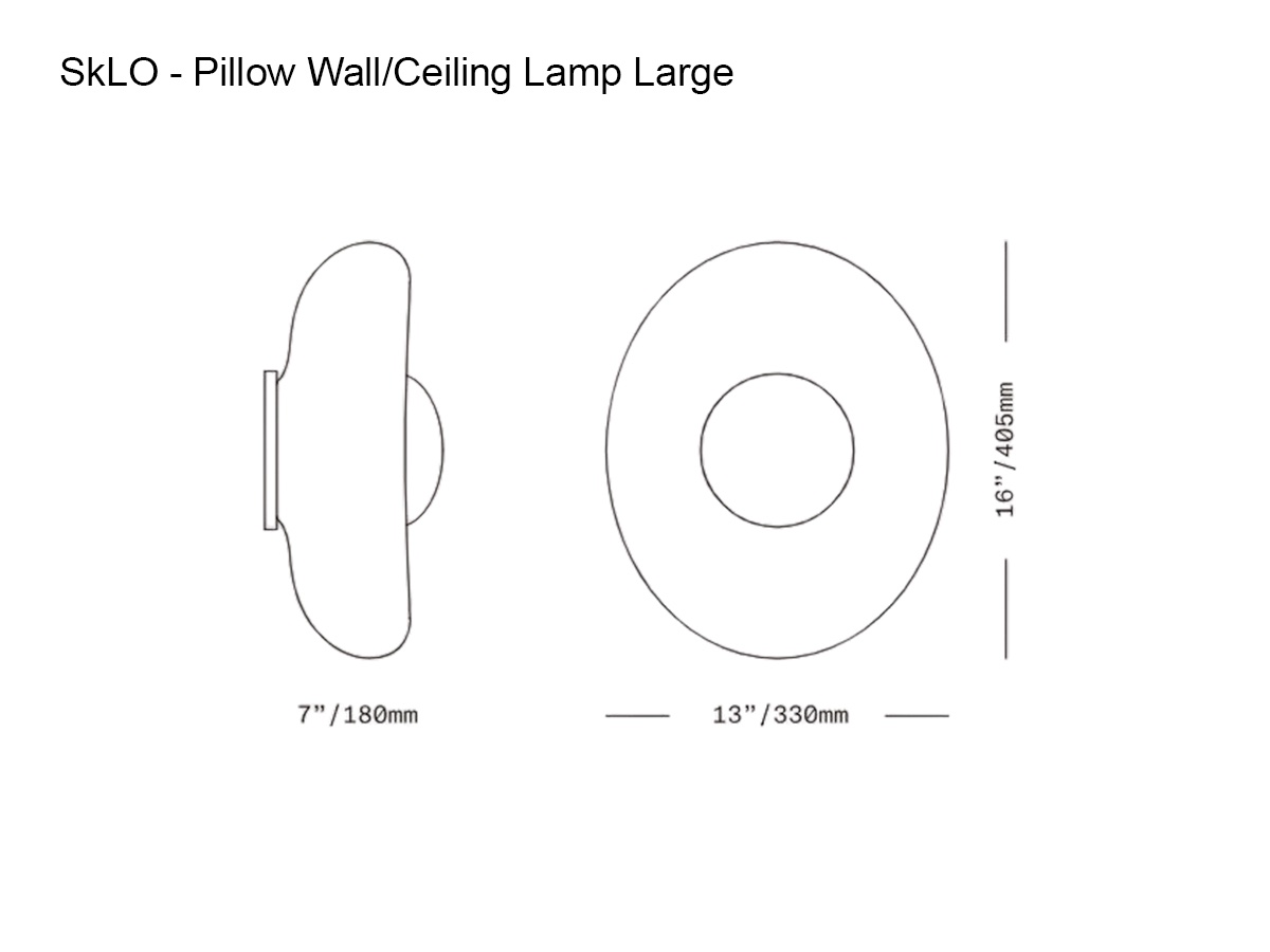 SkLO Pillow Wall Ceiling Lamp Large Polished Nickel