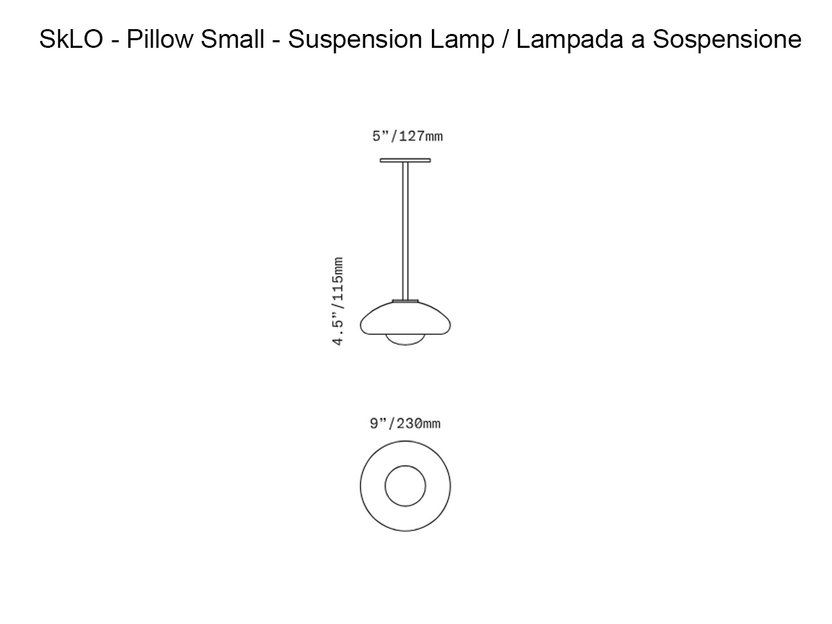 SkLO Pillow Suspension Lamp Large Brushed Nickel