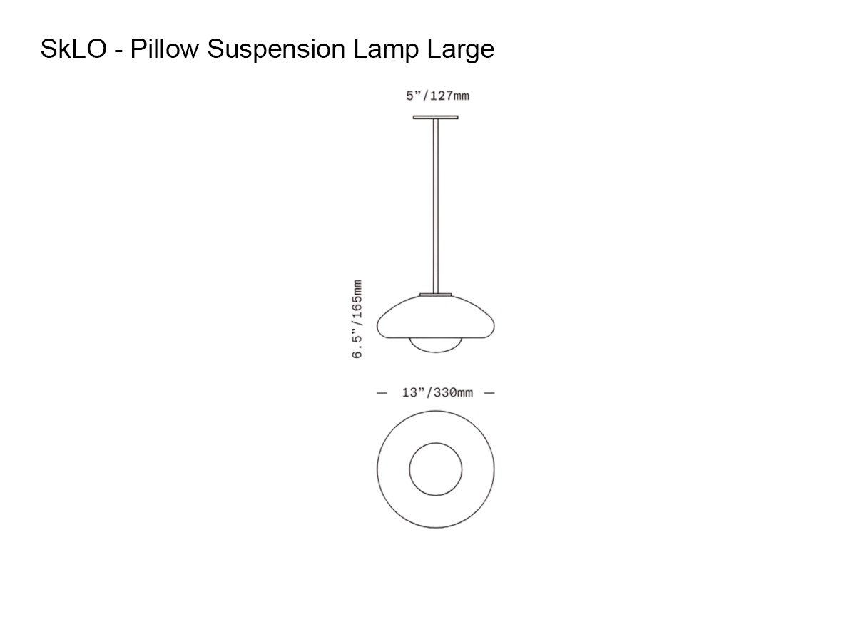 SkLO Pillow Suspension Lamp Large Dark Oxidized