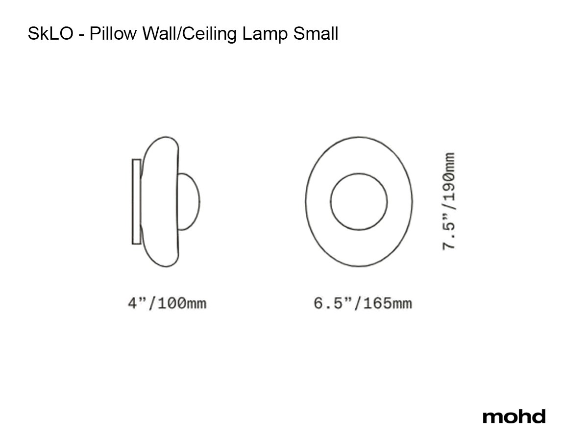 SkLO Pillow Wall Ceiling Lamp Small Dark Oxidized