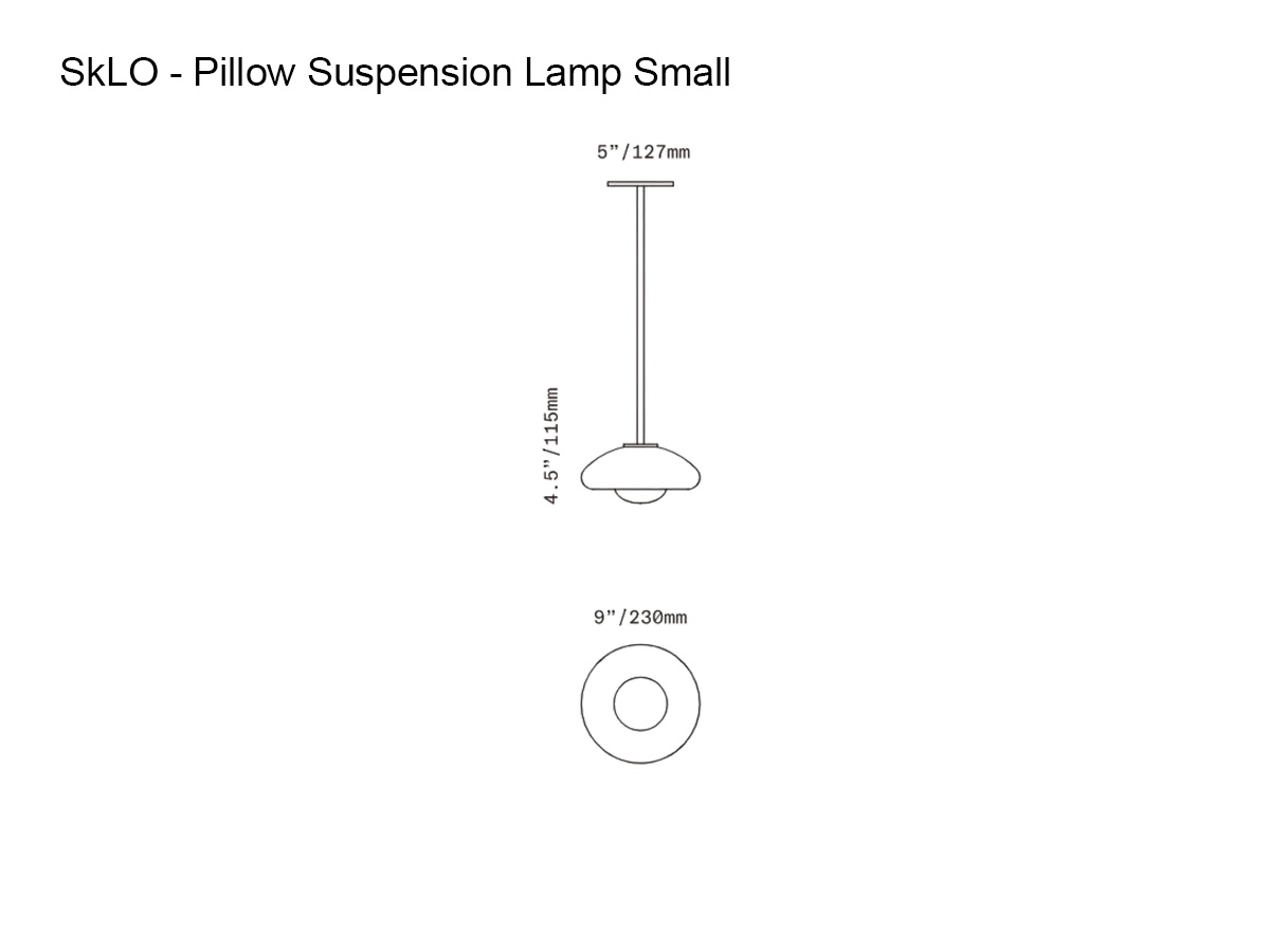 SkLO Pillow Suspension Lamp Small Dark Oxidized