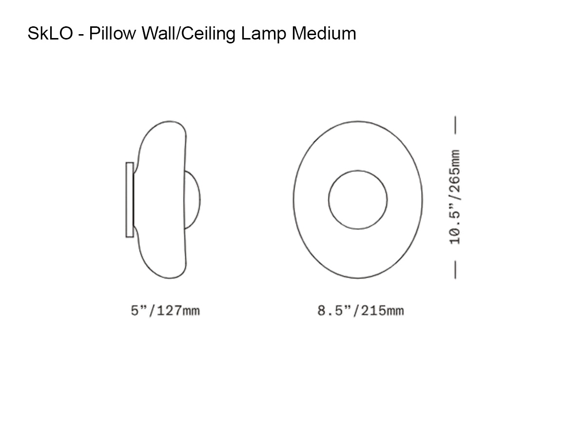 SkLO Pillow Wall Ceiling Lamp Medium Brushed Brass